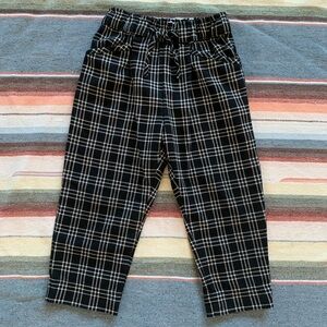 Zara Kids Black and White Plaid Flannel Grid Pants 3-4T